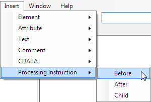 XML Notepad Insert Processing Instruction