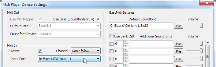 MIDI Player Settings Dialog Box